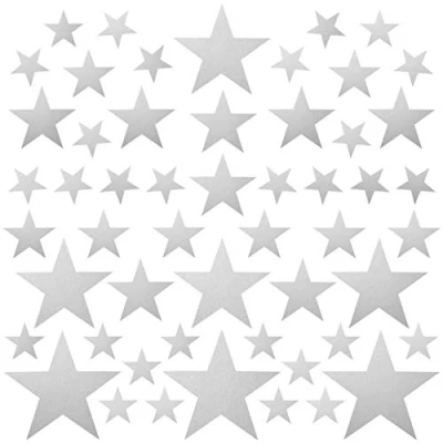Afbeelding van PREMYO 54 Sterren Muurstickers Kinderkamer Meisje Jongen Muurtattoo Stickers Babykamer Zelfklevend Zilver
