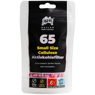 Afbeelding van KAiLAR Cellulose actieve koolstoffilter roze 65 stuks
