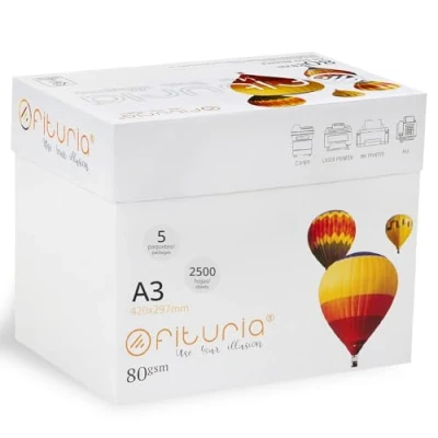 Afbeelding van Multifunctioneel papier voor printers en kopieerapparaten, A3 papier, wit werkomgevingen thuisgebruik, DIN 80 g/m², foliepakket horeca, 2500 vellen