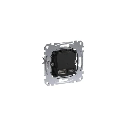 Afbeelding van Merten MEG4366 0120 USB laadcontactdoos type A+C met voeding T C Notebook (0.08 W), lader