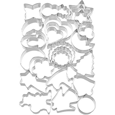 Afbeelding van Kaiser Cookie Cutters Kerstmis 25 delig, koekjessnijder, koekjes en fondant