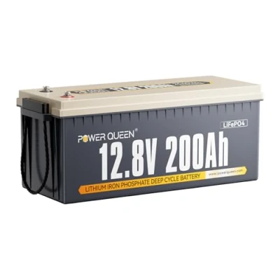 Afbeelding van Power Queen 12V 200Ah LiFePO4 Battery with Built in 100A BMS, 2560Wh Lithium 15000+ Cycles, 10 Years Lifespan, Perfect for RV Camping, Solar Energy Storage, Back up