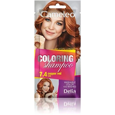 Afbeelding van Cameleo Tintshampoo Copper Red snelle en eenvoudige kleurverfrissing &quot;kleur in kleur&quot; zonder ammoniak oxidatiemiddel shampoo zak 40 ml