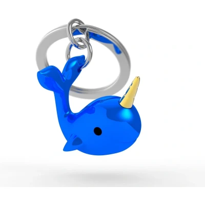 Afbeelding van Metalmorphose Narwhal Sleutelhanger 3D Metaal Blauw