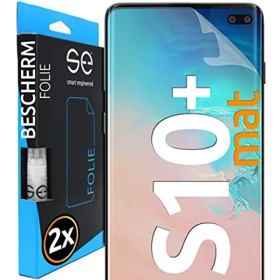 Afbeelding van 3D Screenprotector voor Samsung Galaxy S10 Plus [2 stuks smart engineered] Matte, volledig dekkende ontspiegelde beschermfolie, vriendelijk beschermhoesjes, Geen glas maar TPU folie