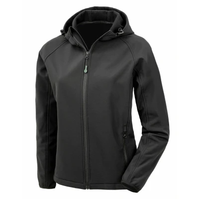 Afbeelding van Result 3 laagse gerecycleerde softshell met capuchon voor dames R911F Black