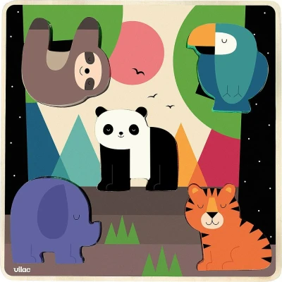 Afbeelding van Vilac Houten Inlegpuzzel Jungle Met Geluid