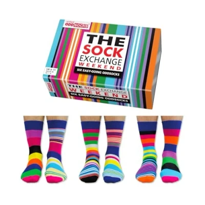 Afbeelding van Mismatched verschillende sokken Sock Exchange Weekend Multipack Meerkleurig in Geschenkdoos Maat 39 46