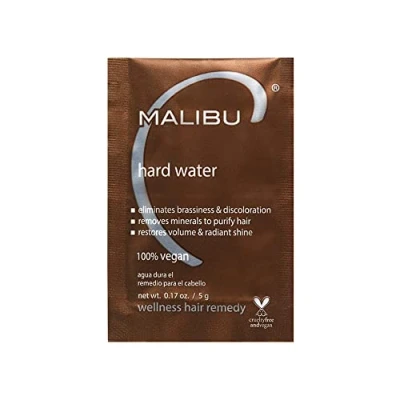 Afbeelding van Malibu hard water natuurlijke wellness behandeling 5 g zak Verwijdert vlekken en verkleuringen. mineralen om haar te reinigen. Zorgt voor volume glans.