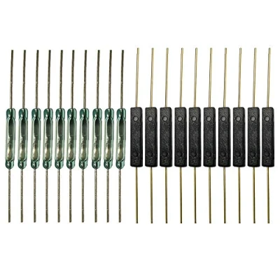 Afbeelding van Gebildet 10st Plastic Reed schakelaar + Glas Magnetische inductieschakelaar (2.5 mm x 14 mm) &amp; (2 mm), Magnet Near Connect Circuit, Away Break Circuit