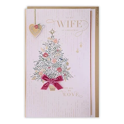 Afbeelding van Clintons: Decoratieve Boom Vrouw Kerstkaart