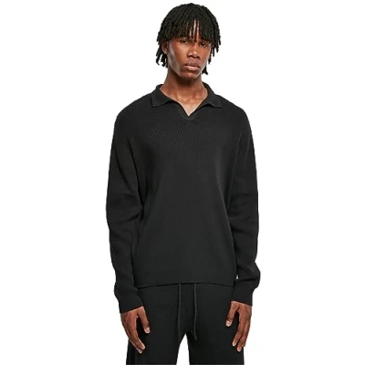 Afbeelding van Urban Classics Longsleeve Poloshirt, Heren, Maat: XXL, Black