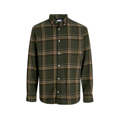 Afbeelding van JACK &amp; JONES PLUS SIZE casual overhemd donkergroen