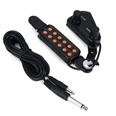 Afbeelding van 12 Loch Akustische Gitarren Tonabnehmer, Magnetic Pickup Transducer mit Volume Tone Tuner Kit f¨¹r Akustikgitarre