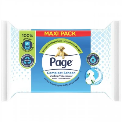 Afbeelding van Page Compleet Schoon Vochtig Toiletpapier 74ST