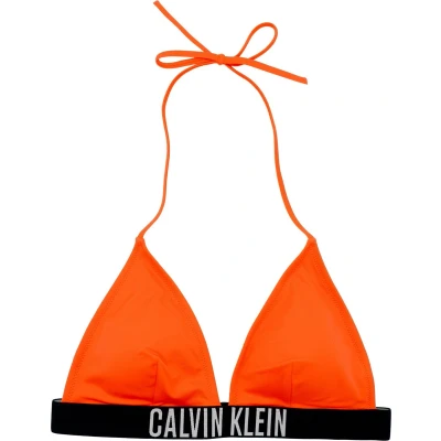 Afbeelding van Calvin Klein Swimwear Triangle Bikinitop, Dames, Maat: XL, Bright vermillion