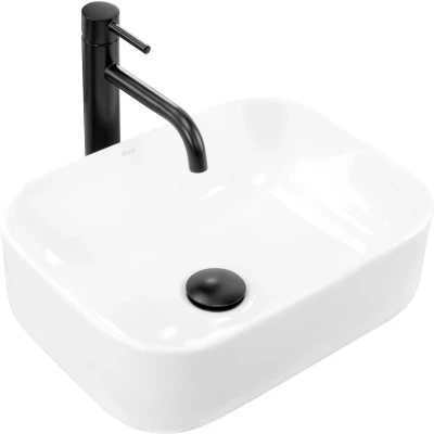 Afbeelding van REA Demi Mini Opzetwastafel Waskom 40.5 x 31 11 cm Glans Wit