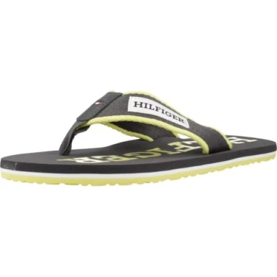 Afbeelding van Tommy Hilfiger Heren Patch Beach Sandal Flip Flop, Dark Ash, 6.5 UK, Donkere as, 40 EU