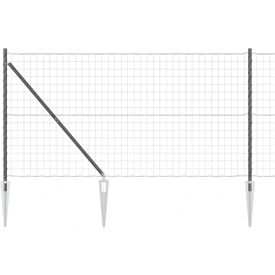 Afbeelding van vidaXL Euro Fence Set van 2 Grijs Gepoedercoat staal 25 x 1.2 m