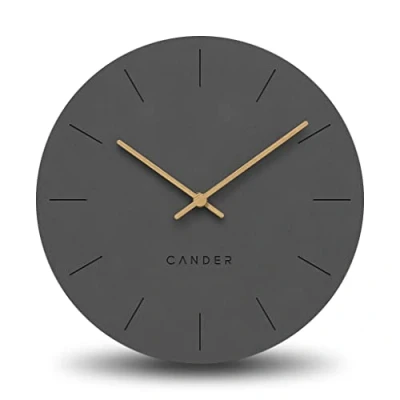 Afbeelding van Cander Berlin MNU 2630 G wandklok MDF geruisloos zonder tikkende geluiden 30 cm analoog woonkamer modern vintage grijs antraciet houten wijzer