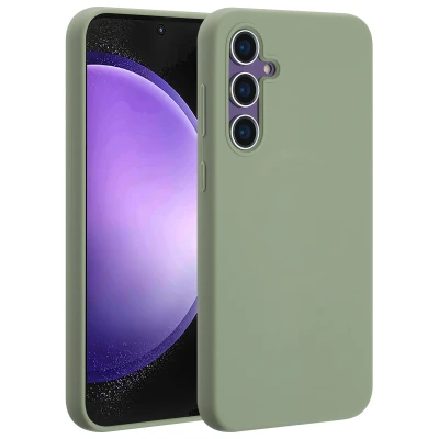 Afbeelding van Samsung Galaxy S23 FE MagSafe Hoesje Siliconen en TPU (zacht) Accezz Softcase/Backcover Lichtgroen Telefoonhoesje