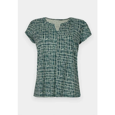 Afbeelding van TOM TAILOR T shirt voor dames, 38116 Abstract Tel Green Grid Design, L