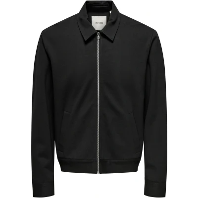 Afbeelding van Only &amp; Sons Onsjakes 0339 Reg Zip Stretch Overs 22034236 Zwart Heren The Stone