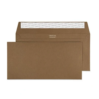 Afbeelding van Blake Creative Colour DL+ 114 x 229 mm 120 gsm Peel &amp; Seal Portemonnee Enveloppen (25223) Melkchocolade Pack van 25