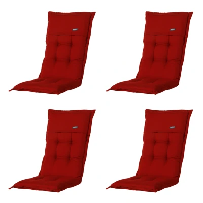 Afbeelding van Madison Tuinkussens Hoge Rug Rib Red 123x50 Rood 4 Stuks