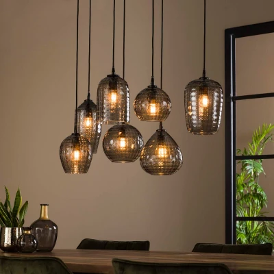 Afbeelding van Fraaai Elien hanglamp hexagon mix Glas