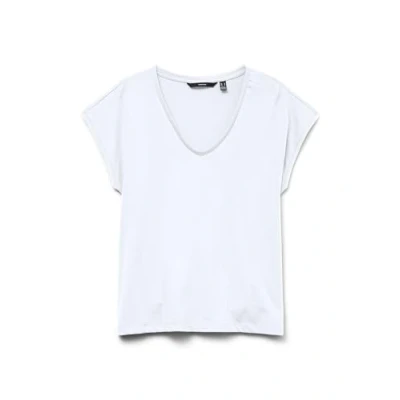 Afbeelding van Vero Moda Vmluna Ss T shirt met V hals JRS Noos, wit (bright white), XS