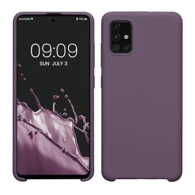 Afbeelding van kwmobile telefoonhoesje geschikt voor Samsung Galaxy A51 Hoesje met siliconen coating Smartphone case in Bleke iris