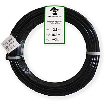 Afbeelding van Grow A bonsai Tree Geanodiseerd aluminium 2,5 mm draad 250g grote rol (60 voet) (2,5 mm, zwart)