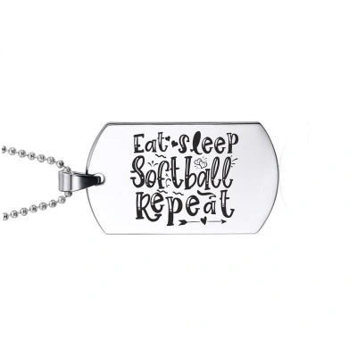 Afbeelding van Ketting RVS Eat Sleep Softball Repeat