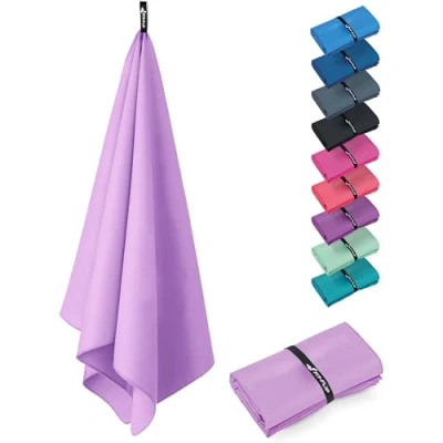 Afbeelding van Fit Flip Microvezel handdoeken compact, ultralicht &amp; sneldrogend de perfecte sporthanddoek, strandlaken en reishanddoek (70x140cm 1 stuk, Sering)