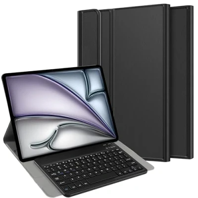 Afbeelding van Cazy Hoes met Toetsenbord geschikt voor iPad Air 13 2024 (1st Gen) Qwerty indeling Zwart
