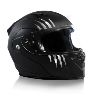 Afbeelding van Finest Folia K173 Krassenhelmstickers, set van 2, 7,5 x cm, monstersticker, klauw, decoratie voor motorfiets, helm, auto, motorhelm, krassporen, zelfklevend, waterdicht, chroom zilver