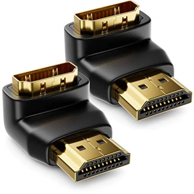 Afbeelding van deleyCON HDMI 270 Hoekadapter 2 Stuks in Set Type A Aansluiting en Stekker 4K Ultra HD UHD 3D Full 1080p HDR ARC Highspeed med Ethernet