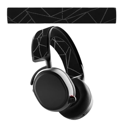 Afbeelding van kwmobile vervangende koptelefoonband compatibel met SteelSeries Arctis 7 / 9 9X PRO koptelefoon band Nylon zachte hoofdband voor hoofdtelefoon in zwart/grijs