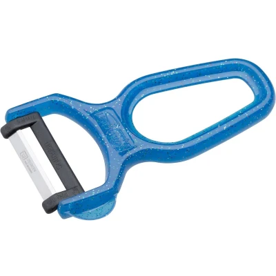 Afbeelding van RÖR Solingen Dunschiller RVS Lemmet 5 cm Heft Kunststof Blauw Glitter