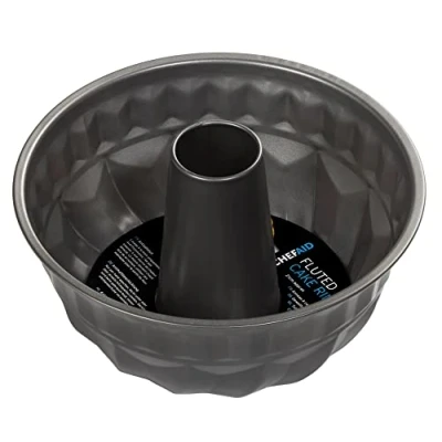 Afbeelding van Chef Aid Geribbelde taartvorm met anti aanbaklaag, ideaal voor zelfgebakken brood of taartstukken vloeiend patroon, inwendige afmeting van 21 cm diameter
