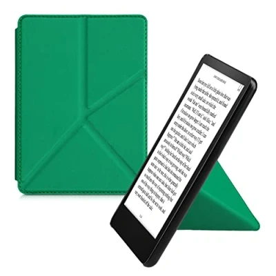Afbeelding van kwmobile e reader hoesje compatibel Met Amazon Kindle Paperwhite 11. Generation 2021 hoes standaard Ereader cover van kunstleer In groen