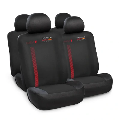 Afbeelding van Red Bull Oracle Universele stoelhoezenset MV1 10 delige set Zwart/Rood geschikt voor Side Airbags