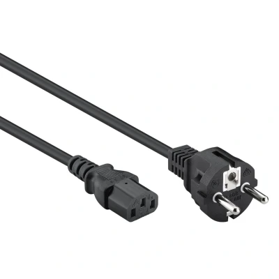 Afbeelding van C13 (recht) CEE 7/7 stroomkabel 3x 0,75mm / zwart 1,8 meter