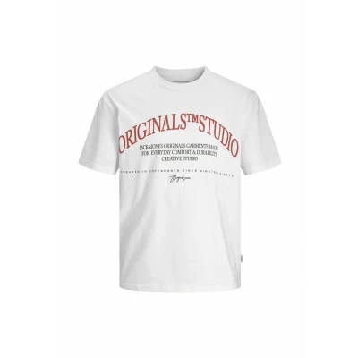 Afbeelding van Jack &amp; Jones Tshirt print, Heren, Maat: Medium, Bright white