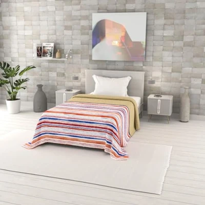 Afbeelding van Italian Bed Linen Strisce Zomerdekbed Fantasy van microvezel, klein dubbel 220 x 270 cm