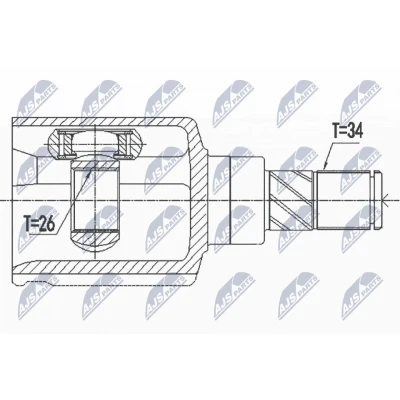 Afbeelding van Homokineet reparatie set, aandrijfas NTY NPW RE 125