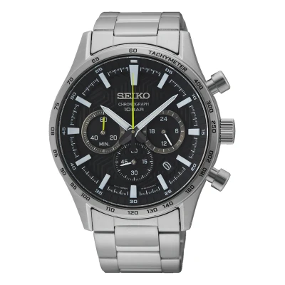 Afbeelding van Seiko SSB413P1 Horloge staal zilverkleurig zwart 43 mm