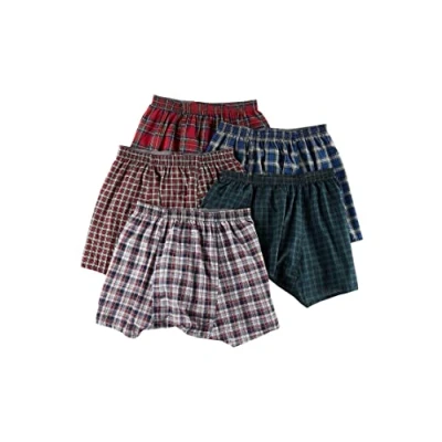 Afbeelding van Hanes Heren 5 Pack Ultimate Geverfd Exposed Tailleband Gebreide Boxer met ComfortFlex Verschillende Kleuren, Tartan Plaid, M
