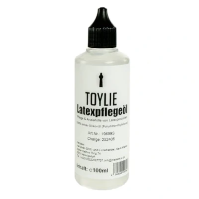 Afbeelding van Toylie latex zorg olie 100ml voor de verzorging van kleding, aankleden kleding